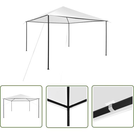 The Living Store Tonnelle 4x4x3 m Blanc 180 g/m² - Chapiteau - Tonnelle - Gazebo - Abri Extérieur - Parasol