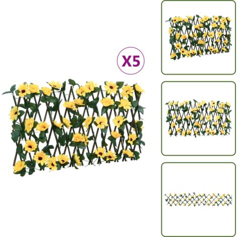 The Living Store Traliccio Edera Artificiale Espandibile 5pz Giallo 180x20 cm - Traliccio espandibile
