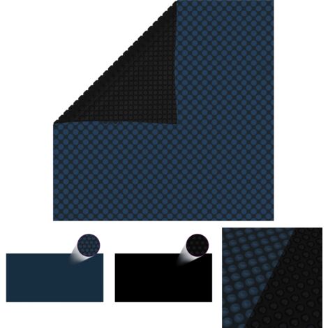 The Living Store - Treibende Pool-Solarplane PE 732x366 cm Schwarz und Blau