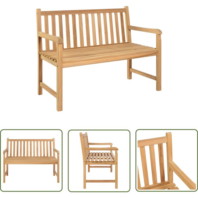 Banc de jardin 114 cm bois de teck solide - Banc De Jardin - Mobilier De Jardin - Banc En Bois - Teck - Meubles Exterieur - The Living Store