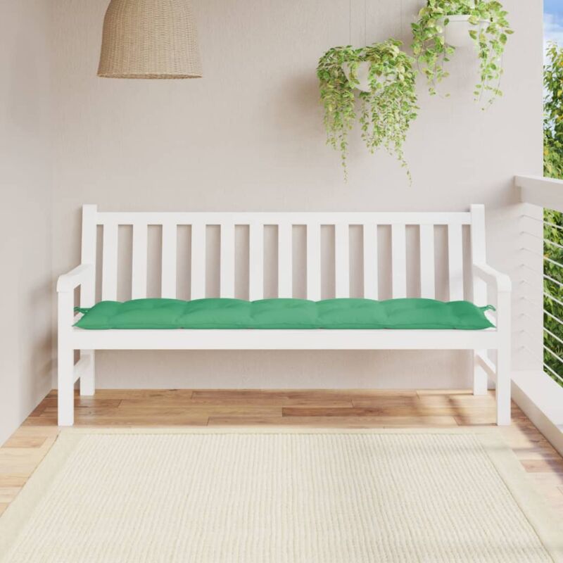 Coussin de banc de jardin vert 180x50x7 cm tissu oxford - The Living Store - Vert