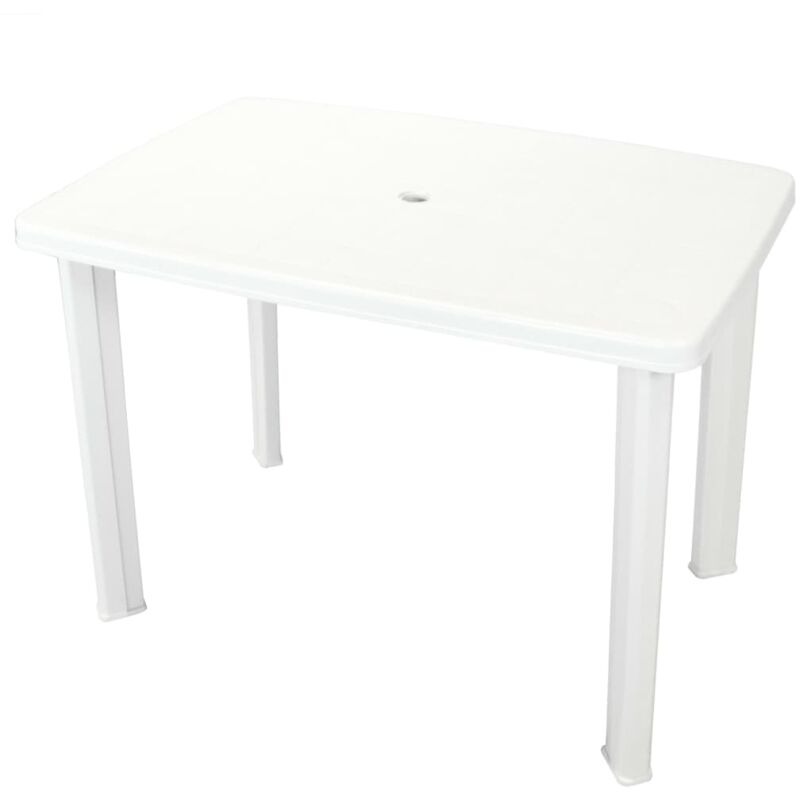 Table de jardin Blanc 101 x 68 x 72 cm Plastique - The Living Store - Blanc