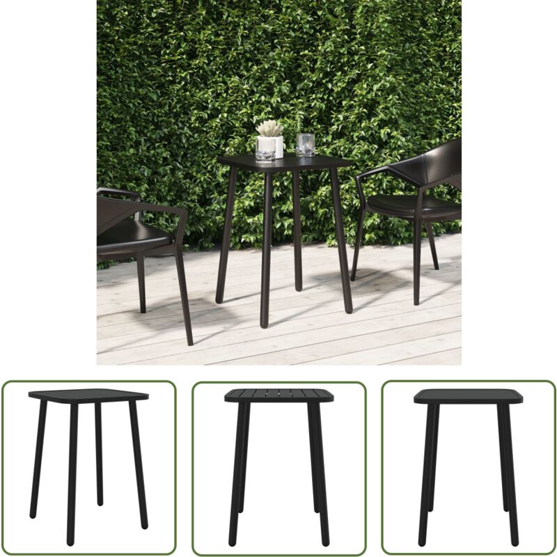 The Living Store - Table de jardin anthracite 50x50x71 cm acier - Table De Jardin - Table Extérieure - Table Patio - Mobilier De Jardin - Design
