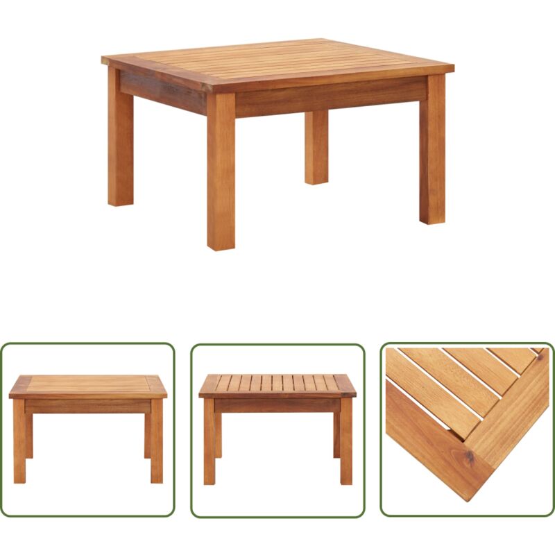 The Living Store - Table basse de jardin 60x60x36 cm Bois solide d'acacia - Table Basse Jardin - Table Acacia - Mobilier Jardin - Décoration