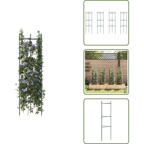 The Living Store Tutores para tomates 4 unidades acero y PP 116 cm - Soporte para plantas