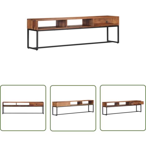The Living Store TV-Schrank 160×30×45 cm Massivholz - TV Schrank - Holz TV Stand - Palissander - Wohnzimmerschrank - Regal