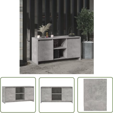 The Living Store TV-Schrank Betongrau 102x37,5x52,5 cm Holzwerkstoff - TV-Schrank - Holzwerkstoff - Betongrau - Wohnwand - Regal
