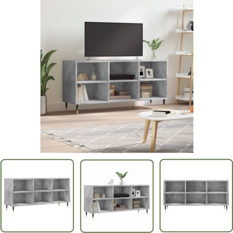 The Living Store TV-Schrank Betongrau 103,5x30x50 cm Holzwerkstoff - TV Schrank - Holz Sideboard - Regal Grau - Wohnzimmer Dekoration - Fernseher Stand