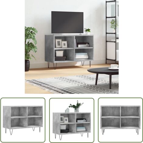 The Living Store TV-Schrank Betongrau 69,5x30x50 cm Holzwerkstoff - TV Schrank - Holz Sideboard - Regal Grau - Wohnzimmer Dekoration - Fernseher Standregal