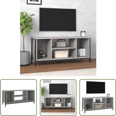 The Living Store TV-Schrank Grau Sonoma 102x35x45 cm Holzwerkstoff - TV Schrank - Holzwerkstoff Möbel - Grau Sonoma - Wohnzimmermöbel - Fernseher Stand