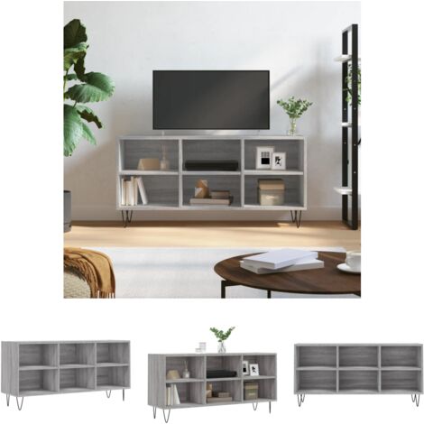 The Living Store - TV-Schrank Grau Sonoma 103,5x30x50 cm Holzwerkstoff