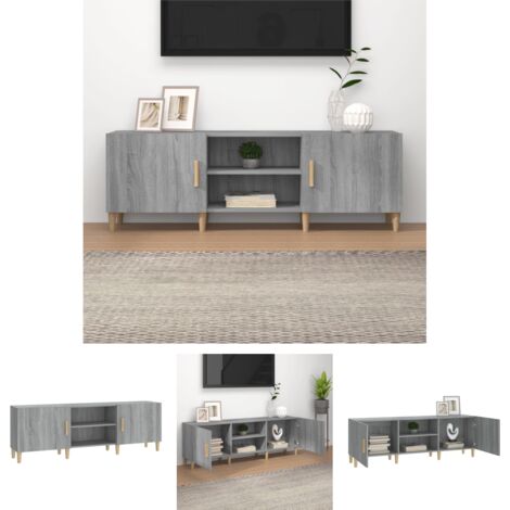 The Living Store - TV-Schrank Grau Sonoma 150x30x50 cm Holzwerkstoff