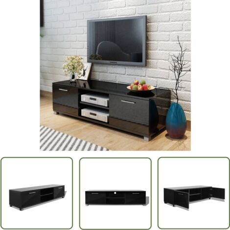 The Living Store TV-Schrank Hochglanz-Schwarz 120x40,5x35 cm - Fernseher Schrank - TV Möbel - Hifi Schrank - Wohnzimmerschrank - Multimedia Regal