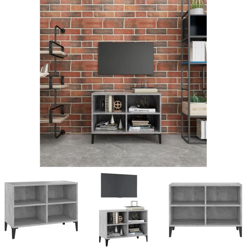 The Living Store Betonfarbe - Vidaxl Tv-schrank Mit Metallbeinen Betongrau 69, 5x30x50 Cm - Holzwerkstoff