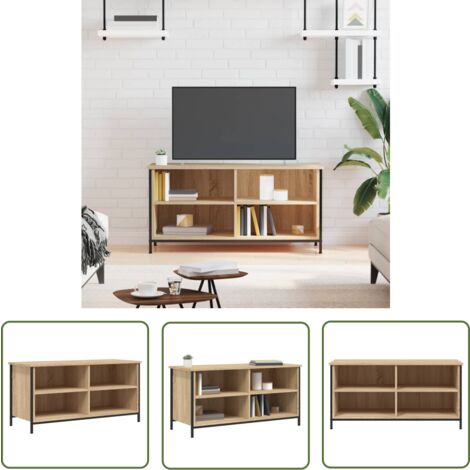 The Living Store TV-Schrank Sonoma-Eiche 100x40x50 cm Holzwerkstoff - TV Schrank - Holzwerkstoff - Eiche - Industrieller Stil - Wohnraum