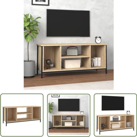 The Living Store TV-Schrank Sonoma-Eiche 102x35x45 cm Holzwerkstoff - TV Schrank - Holzwerkstoff Möbel - Wohnzimmermöbel - Eiche Möbel - TV Stand