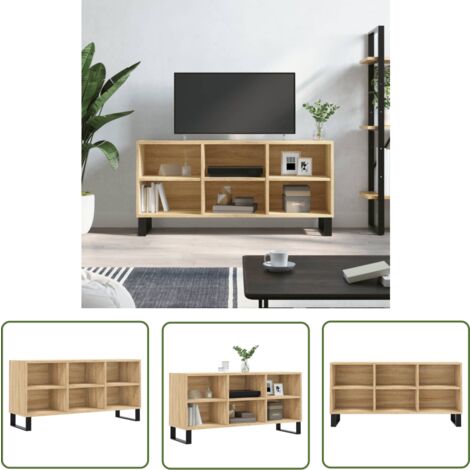 The Living Store TV-Schrank Sonoma-Eiche 103,5x30x50 cm Holzwerkstoff - TV Schrank - Holz Sideboard - Regal - Wohnzimmer Dekoration - Eiche Möbel