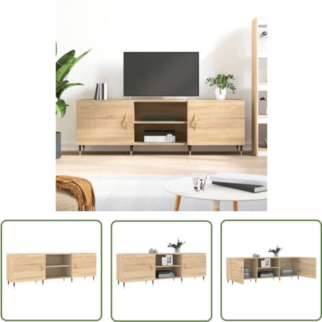 The Living Store TV-Schrank Sonoma-Eiche 150x30x50 cm Holzwerkstoff - TV-Schrank - Holzwerkstoff - Sonoma-Eiche - Wohnzimmermöbel - Fernsehtisch