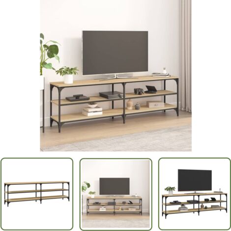 The Living Store TV-Schrank Sonoma-Eiche 160x30x50 cm Holzwerkstoff - TV Schrank - Industriestyl - Sonoma Eiche - Wohnwand - Regal