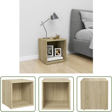 The Living Store TV-Schrank Sonoma-Eiche 37x35x37 cm Holzwerkstoff - TV Schrank - Holzwerkstoff Möbel - Wohnwand Regal - Wohnzimmer Dekoration - Sonoma Eiche