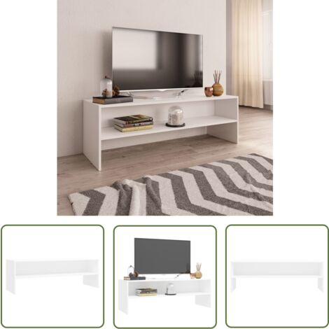 The Living Store TV-Schrank Weiß 120x40x40 cm Holzwerkstoff - TV Schrank - Holzwerkstoff Möbel - Weißer TV Stand - Wohnzimmerschrank - Fernseher Regal