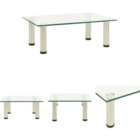The Living Store - TV-Tisch 40x35x17 cm Transparentes Hartglas