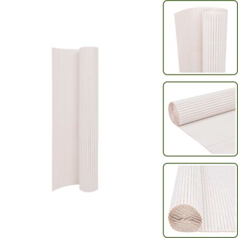 The Living Store Valla de jardín de doble cara blanco 110x500 cm - Valla decorativa