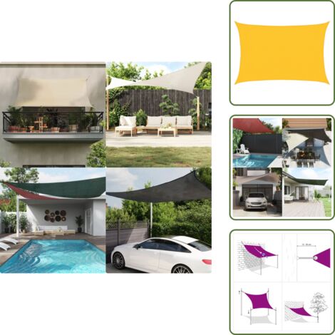 The Living Store Vela Parasole 160 g/m² Gialla 3x5 m in HDPE - Parasole in HDPE