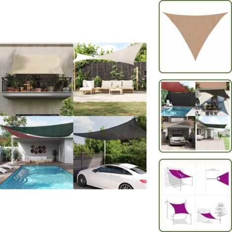 The Living Store Vela Parasole 160 g/m² Grigio Talpa 4x4x5,8 m in HDPE - Protezione dal sole