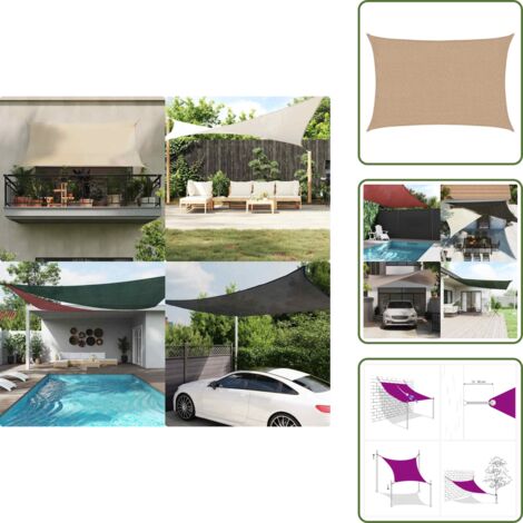 The Living Store Vela Parasole 160 g/m² Talpa 2x3 m in HDPE - Protezione dal sole