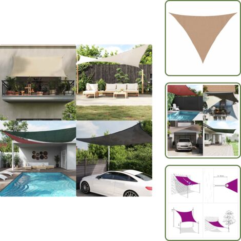 The Living Store Vela Parasole 160 g/m² Talpa 3,5x3,5x4,9 m in HDPE - Protezione dal sole
