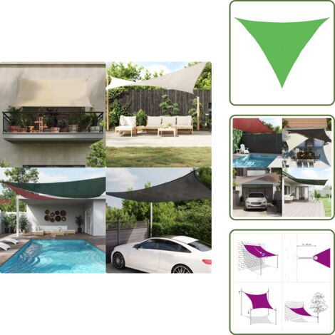 The Living Store Vela Parasole 160 g/m² Verde Chiaro 5x5x6 m in HDPE - Parasole da giardino