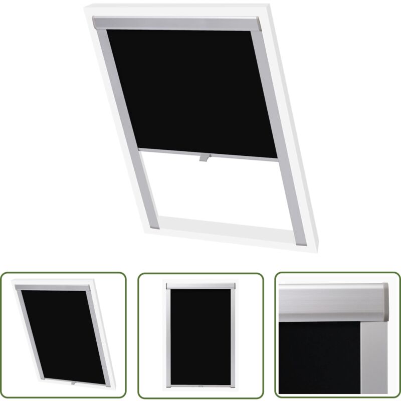 The Living Store Verdunkelungsrollo Schwarz 104 - Dachfensterrollo - Velux Rollo - Verdunklungsrollo - Schlafzimmer Rollo - Wohnzimmer Rollo