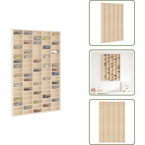 The Living Store Vetrina da collezione in legno con 90 scomparti 50,5x4,5x79 cm - Organizzazione in casa