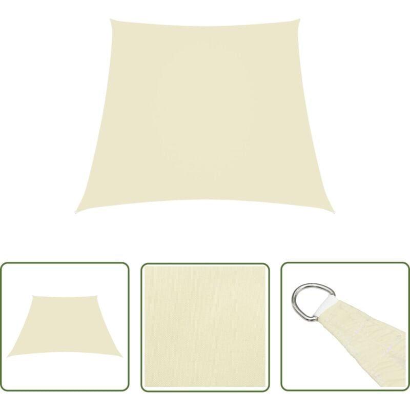 The Living Store - Voile de parasol Tissu Oxford trapèze 2/4x3 m Crème - Parapluie - Voile Solaire - Parasol Extérieur - Protection Solaire - Parasol