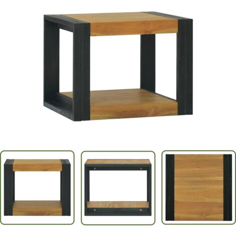 The Living Store Wand-Badregal 45x45x35 cm Massivholz Teak - Badezimmermöbel - Holzschrank - Wandregal - Teakholzmöbel - Badezimmeraufbewahrung