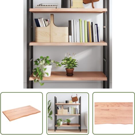 The Living Store Wandregal Hellbraun 100x60x(2-4) cm Massivholz Eiche Behandelt - Wandregal - Eichendielen - Holzmöbel - Landhausstyle - Wohnraumgestaltung