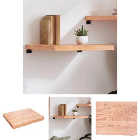 The Living Store - Wandregal Hellbraun 60x50x6 cm Massivholz Eiche Behandelt