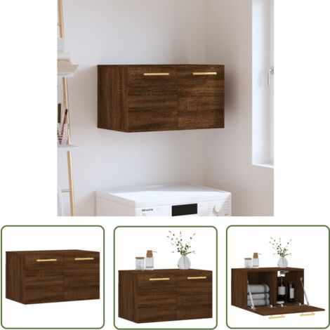 The Living Store Wandschrank Braun Eichen-Optik 60x36,5x35cm Holzwerkstoff - Hängeschrank - Wandschrank - Holzschrank - Aufbewahrungsraum - Wohnzimmermöbel