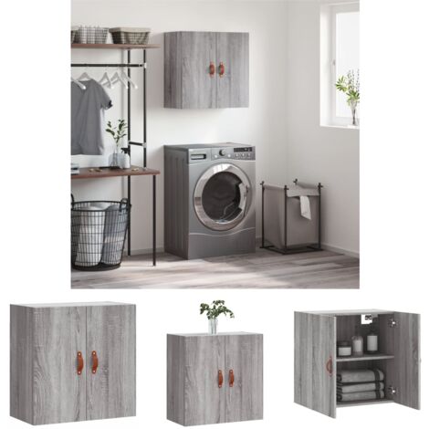 The Living Store - Wandschrank Grau Sonoma 60x31x60 cm Holzwerkstoff