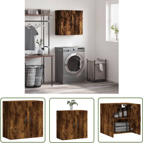 The Living Store Wandschrank Räuchereiche 60x31x60 cm Holzwerkstoff - Hängeschrank - Wandschrank - Regal - Aufbewahrungsraum - Wohnzimmermöbel