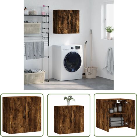 The Living Store Wandschrank Räuchereiche 60x31x60 cm Holzwerkstoff - Hängeschrank - Wandschrank - Regal - Aufbewahrungsraum - Wohnzimmermöbel