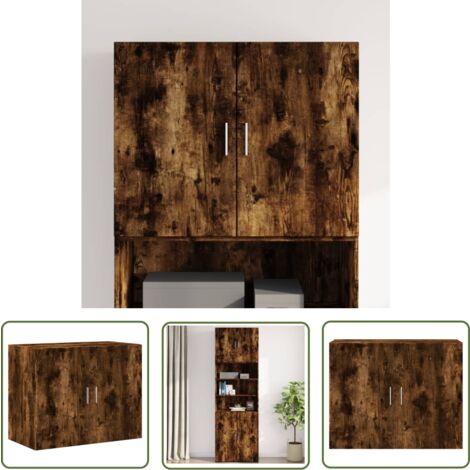 The Living Store Wandschrank Räuchereiche 80x42,5x64 cm Holzwerkstoff - Wandregal - Hängeschrank - Regal - Stauraum - Dekoration