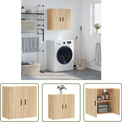 The Living Store Wandschrank Sonoma-Eiche 60x31x60 cm Holzwerkstoff - Wandschrank - Aufbewahrungsraum - Regal - Wohnzimmermöbel - Schlafzimmermöbel