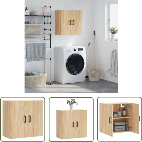 The Living Store Wandschrank Sonoma-Eiche 60x31x60 cm Holzwerkstoff - Wandschrank - Aufbewahrungsraum - Regal - Wohnzimmermöbel - Schlafzimmermöbel