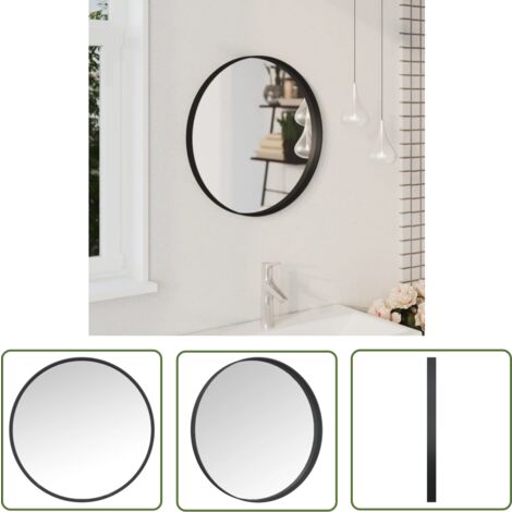 PROLENTA PREMIUM The Living Store Wandspiegel Schwarz 50 cm - Spiegel