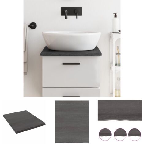 The Living Store Waschtischplatte Dunkelbraun 40x50x2 cm Massivholz Behandelt -  Arbeitsplatten