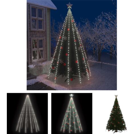 The Living Store Weihnachtsbaum-Beleuchtung 500 LEDs Kaltweiß 500 cm -  Lichtschläuche & Lichterketten