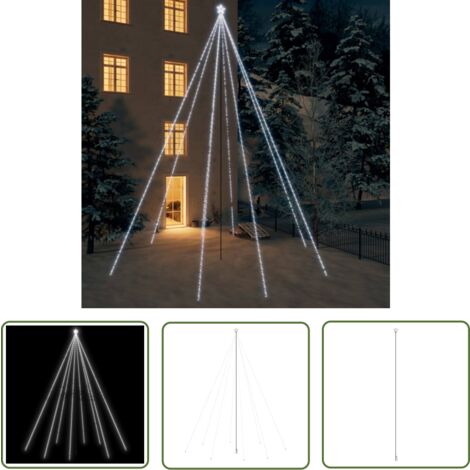 The Living Store -  Weihnachtsbaum-Lichterkette Indoor Outdoor 1300 LED Kaltweiß 8m