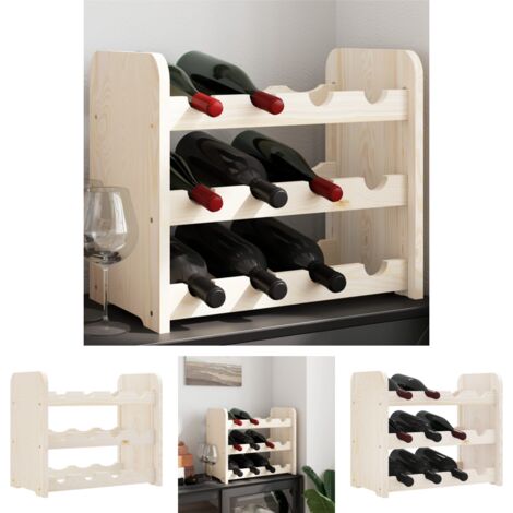 The Living Store Weinregal 43x25x37 cm Massivholz Kiefer - Weinregale
